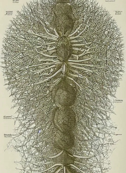 Image similar to “Detailed Scientific illustration of the worlds data traffic networks by Ernst Haeckel with explanations”