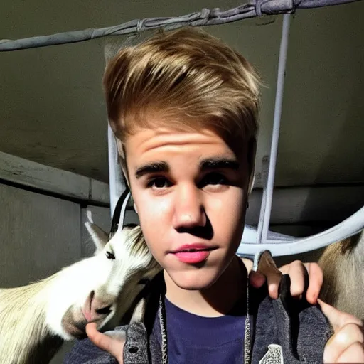 Prompt: justin bieber as a goat