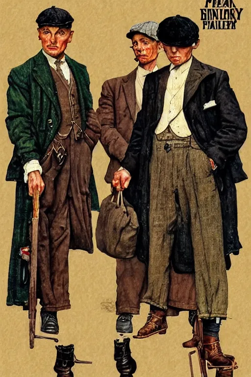 Prompt: peaky blinders painted by norman rockwell