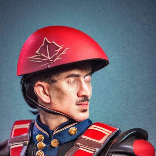 Image similar to a man resembling milo yianopolous riding a uniform. sharp colour photograph. soft lighting. depth of field. trending on artstation.