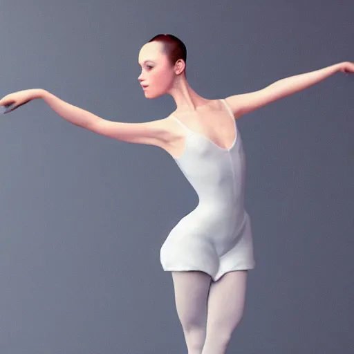 Image similar to a beautiful ballerina dancing , ultra realistic, hyperrealistic, trending on artstation, hd, 8k