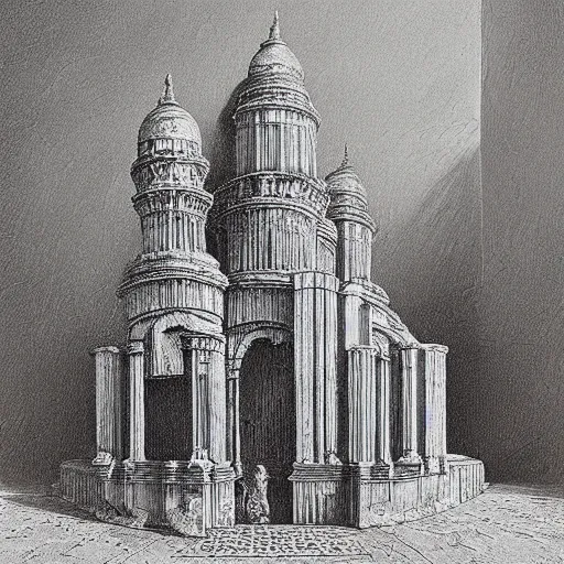Prompt: the mausoleum of mael, dark fantasy, seb mckinnon, zdzislaw beksinski, extremely intricate, very detailed