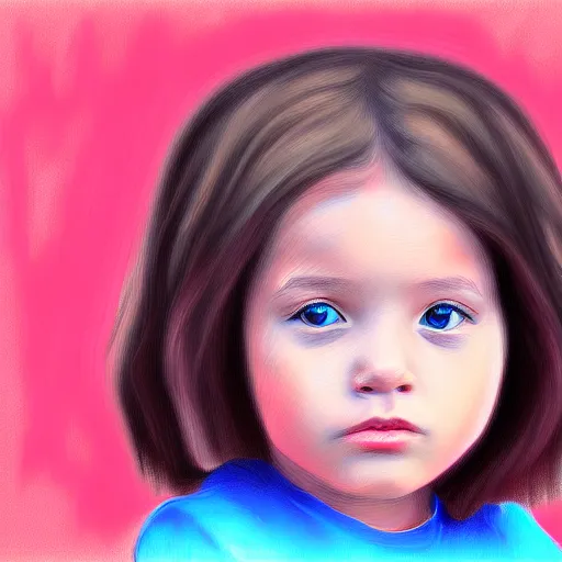 Prompt: a little girl, digital painting