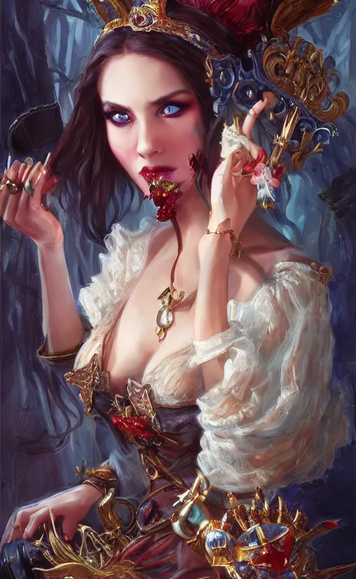 Image similar to Alchemist Princess. by Konstantin Razumov, horror scene, highly detailded