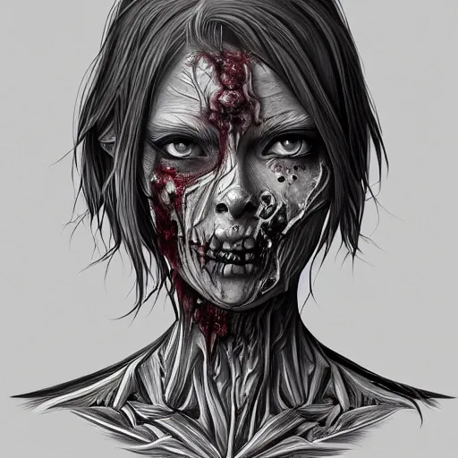 Prompt: plaguespreader zombie, beautiful, detailed symmetrical close up portrait, intricate complexity, in the style of artgerm and ilya kuvshinov, cel shaded