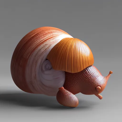 Image similar to a snail dressed up like a little Japanese boy, 8k Hyperreal, octane render