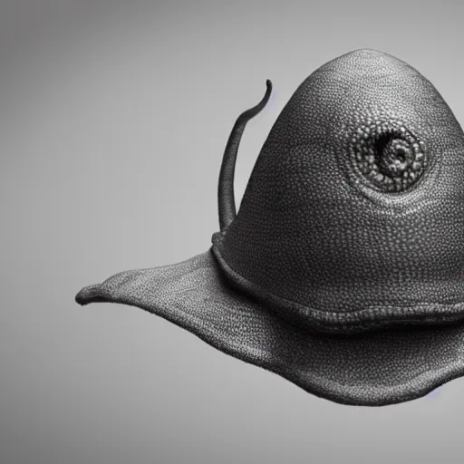 Image similar to hyperrealistic dslr film still of anthropomorphic cephalopod wearing a hat, stunning 8 k octane comprehensive 3 d render, inspired by istvan sandorfi & greg rutkowski & unreal engine, perfect symmetry, dim volumetric cinematic lighting, extremely hyper - detailed, extremely lifelike attributes & lifelike texture, intricate, masterpiece, artstation, stunning