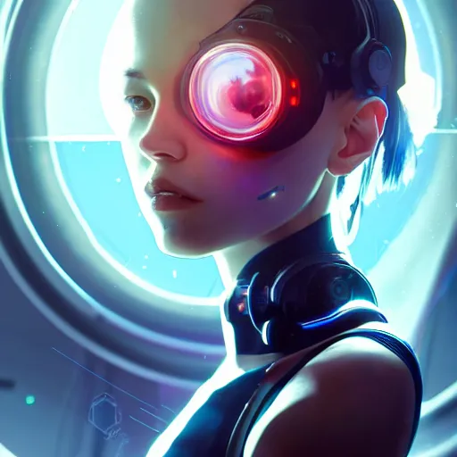 Prompt: beautiful cyborg girl punching a large reflective window, refractions on lens, full round face, biomechanical details, cyberpunk anime art, full body shot, window reflections, lens flare, wlop, ilya kuvshinov, artgerm, krenz cushart, greg rutkowski