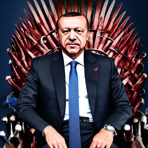 Image similar to photo of Recep Tayyip Erdoğan sitting on the iron throne, HD