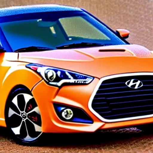 Prompt: a hyundai veloster made out of clay