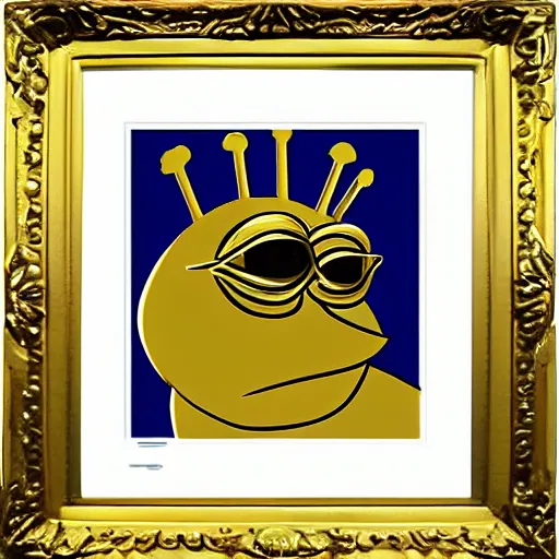 Image similar to super rich luxury gold pepe