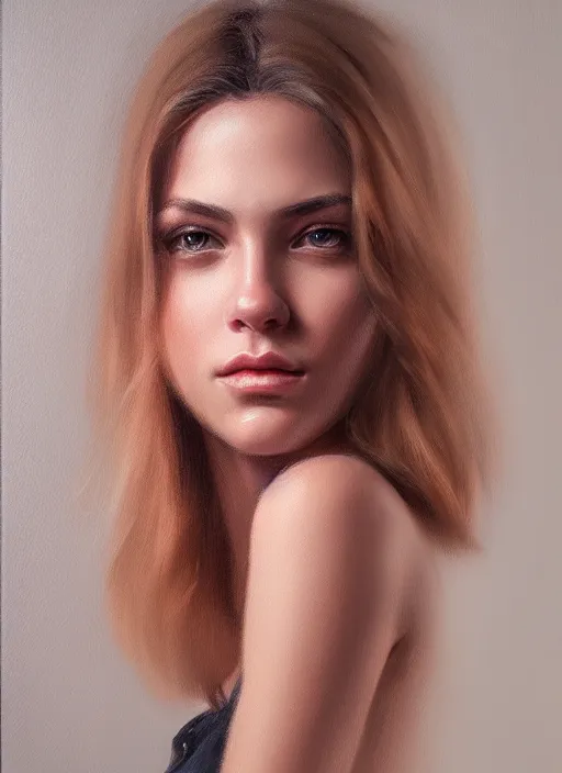 Image similar to portrait of a gorgeous young woman in the style of stefan kostic, artstation, realistic photo, sharp focus, 8k high definition, insanely detailed, intricate, elegant