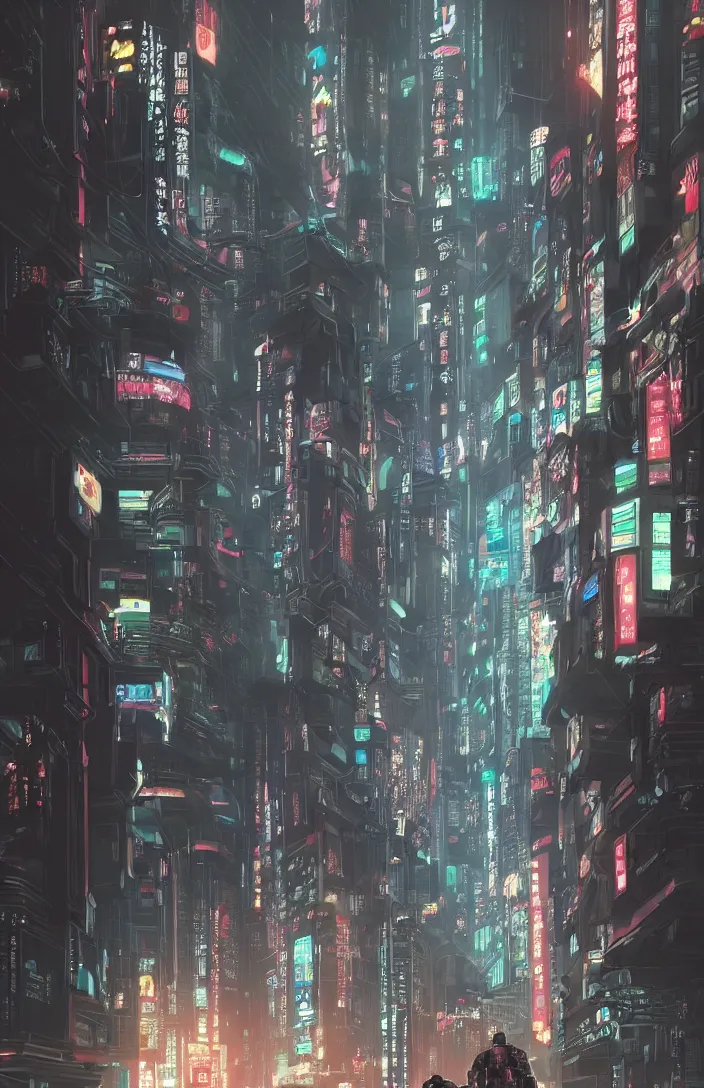 Image similar to cyberpunk robot in future japan at night, concept art, fine details, studio ghibli, cinematic lighting, ghost-in-the-shell, cyberpunk,sci-fi, fantasy, intricate, elegant, highly detailed, digital painting, trending on artstation, concept art, smooth, sharp focus, illustration, by james gurney and greg rutkowski