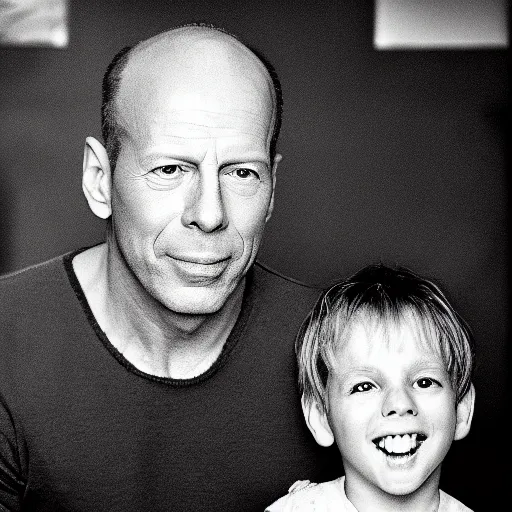 Image similar to the face of Bruce Willis at 5 year old