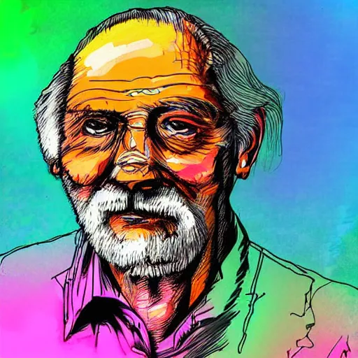 Image similar to digital art of grandpa on dmt