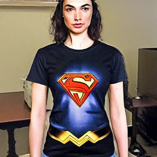 Image similar to man wearing gal gadot tee shirt