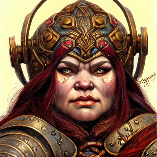 Prompt: portrait painting of a dwarven berserker woman, sharp focus, award - winning, trending on artstation, masterpiece, highly detailed, intricate. art by rebecca guay