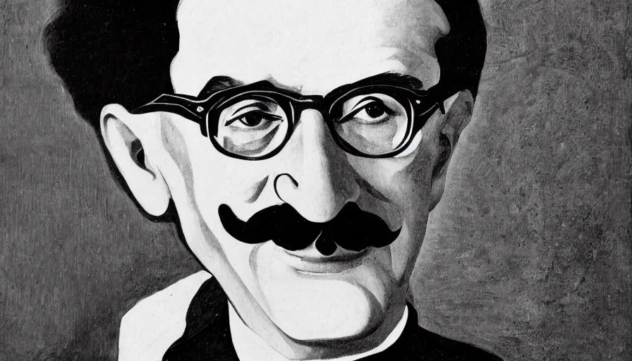 Image similar to art nouveau portrait of groucho marx