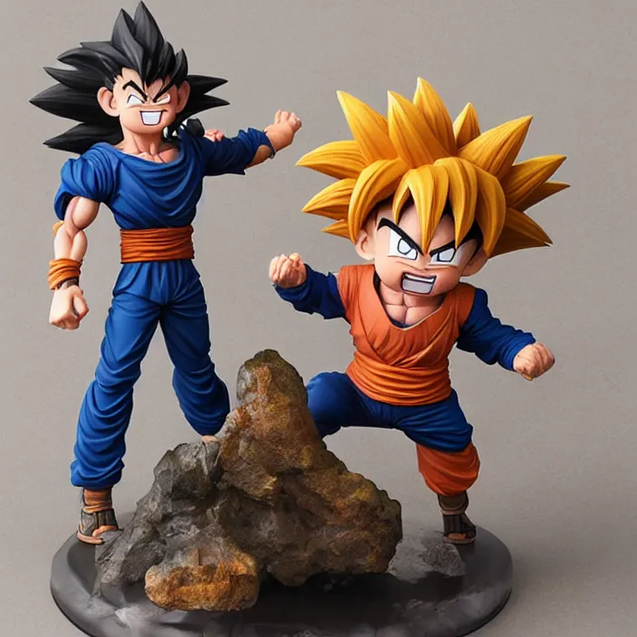 Image similar to real abomination Son Goku, imsorryjon, Realistic Son Goku, figurine, detailed product photo