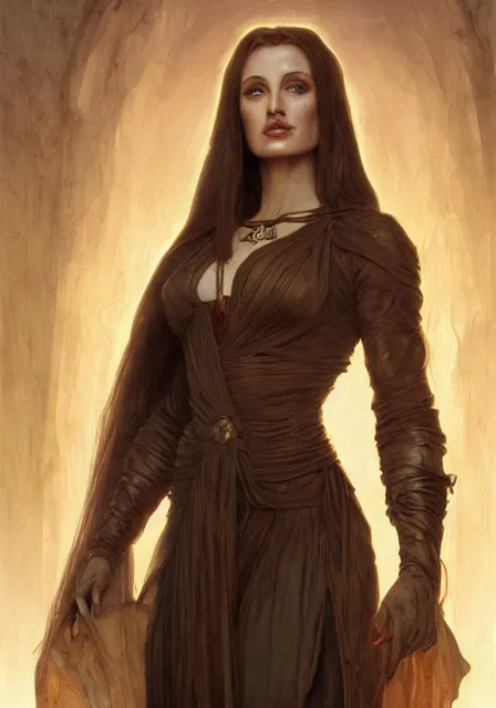 Image similar to sansa angeline jolie gessica chastain old mummy, intricate, elegant, highly detailed, digital painting, artstation, concept art, smooth, sharp focus, illustration, art by artgerm and greg rutkowski and alphonse mucha and william - adolphe bouguereau