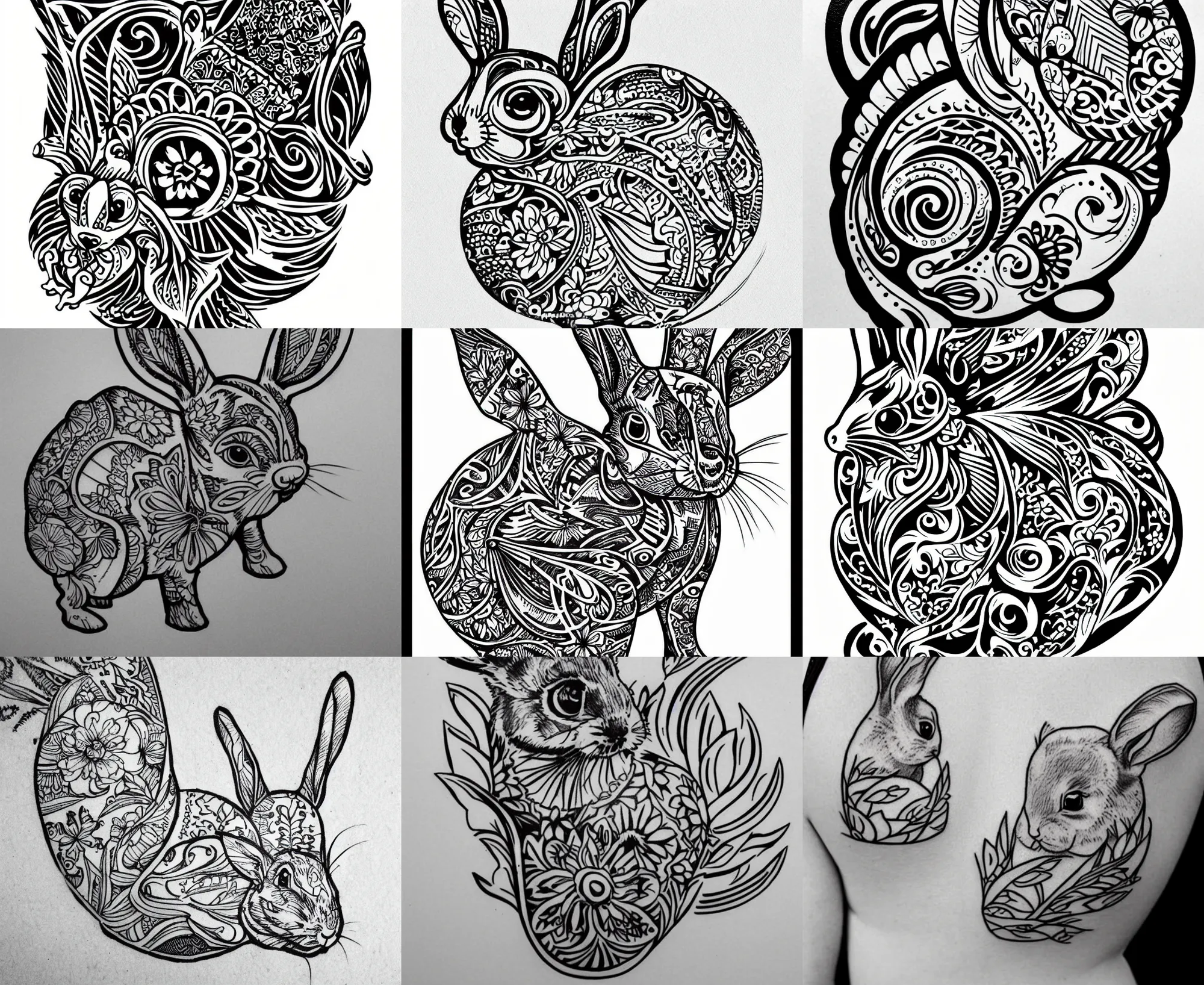 Elegant Rabbit Tattoo Designs And Ideas