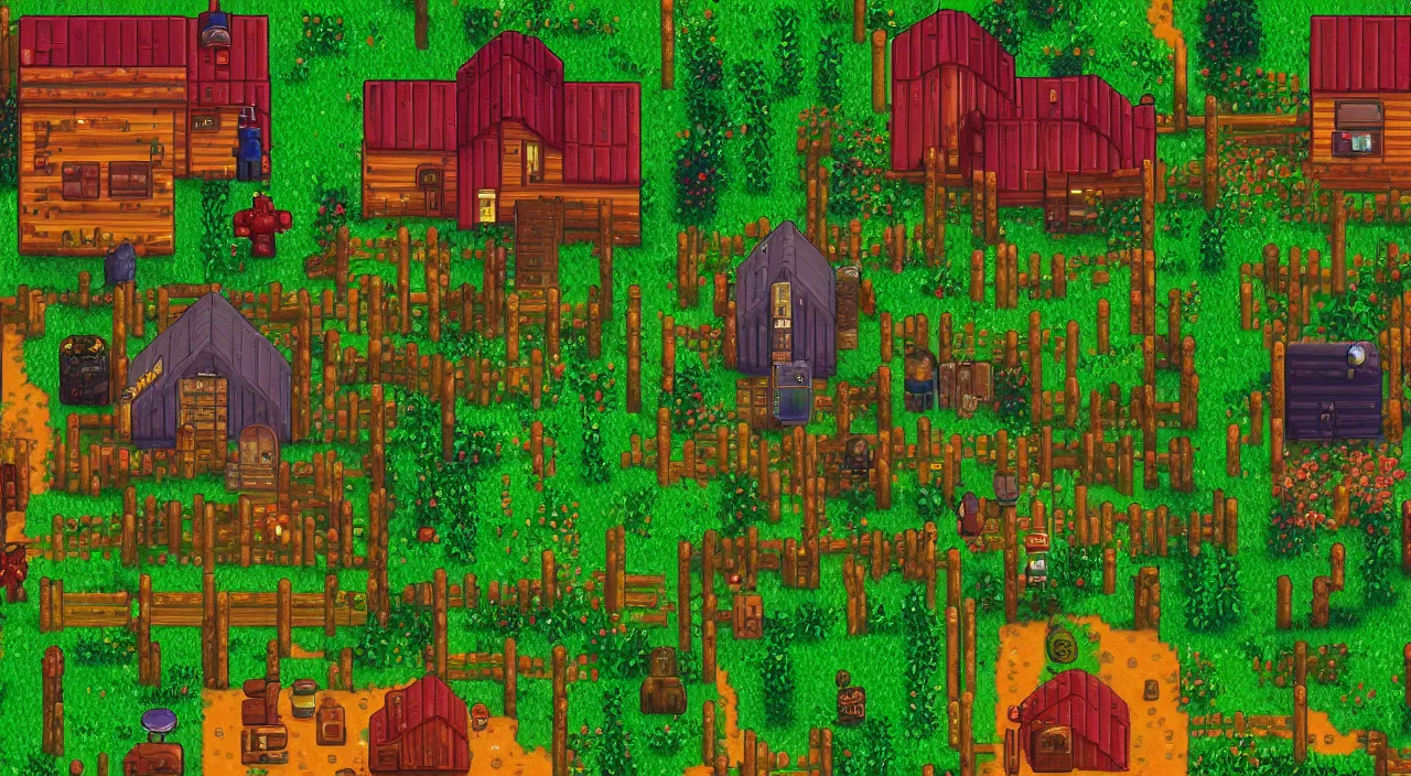 Image similar to Stardew Valley nuclear wasteland, concept art, cinematic