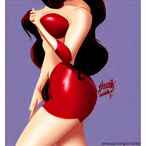 Image similar to Megan Fox as Jessica Rabbit, artstation