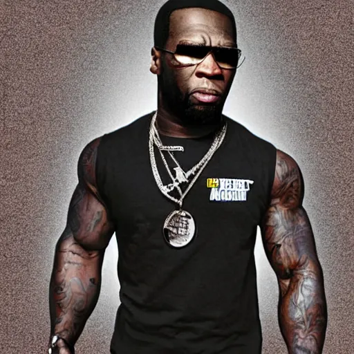 Prompt: rapper 50 cent as the terminator