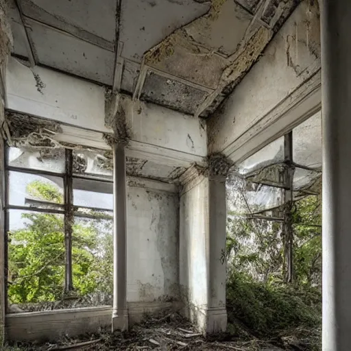 Image similar to abandoned architectural masterpiece