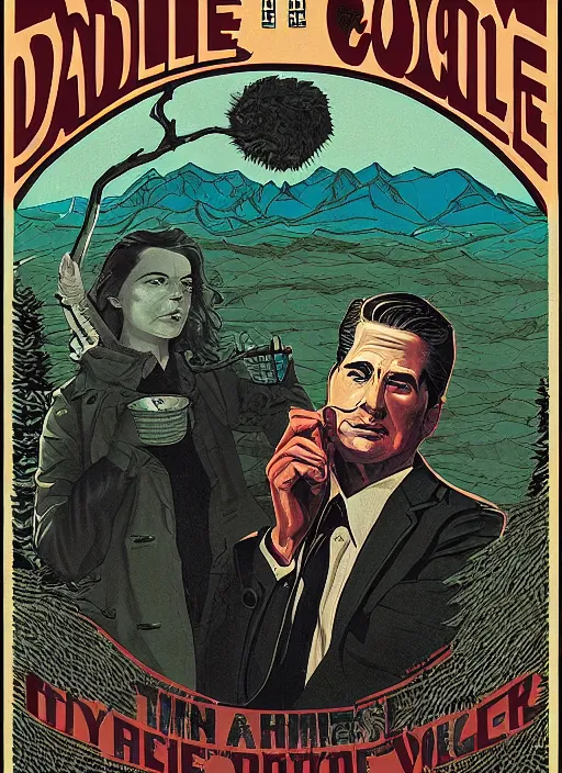 Prompt: dale cooper, kyle mclaughlin, in a shallow grave, top view, twin peaks poster art, from scene from twin peaks, by michael whelan, artgerm, retro, nostalgic, old fashioned, 1 9 8 0 s teen horror novel cover, book