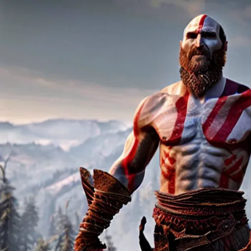 Image similar to matthew mcconaughey in the god of war game