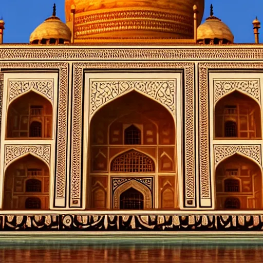 Image similar to the taj mahal made ot of cheese, 8k photorealism, extremly detailed, trending on artstation