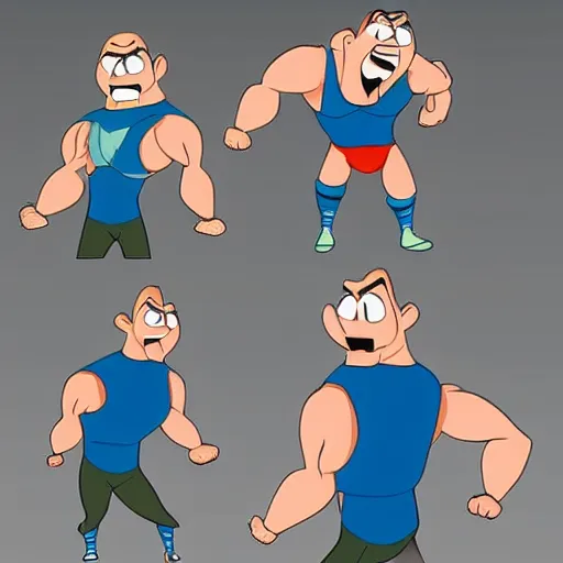 Prompt: angry muscular man in disney animation style -9