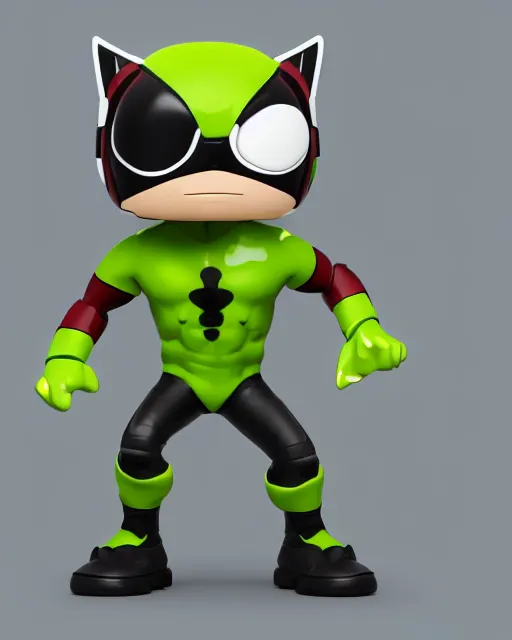 Image similar to full body 3d render of Ben 10 as a funko pop, studio lighting, white background, blender, trending on artstation, 8k, highly detailed