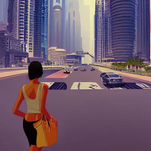 Image similar to gta : dubai, by ilya kuvshinov