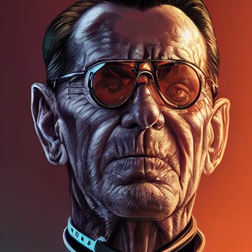 Prompt: a portrait of a cyborg josip broz tito, intricate, epic lighting, cinematic composition, hyper realistic, 8 k resolution, unreal engine 5, by artgerm, tooth wu, dan mumford, beeple, wlop, rossdraws, james jean, marc simonetti, artstation