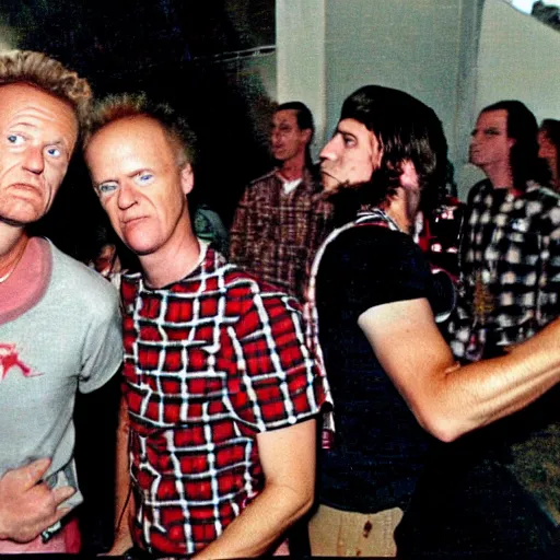 Prompt: beavis & butthead at a rage against the machine concert