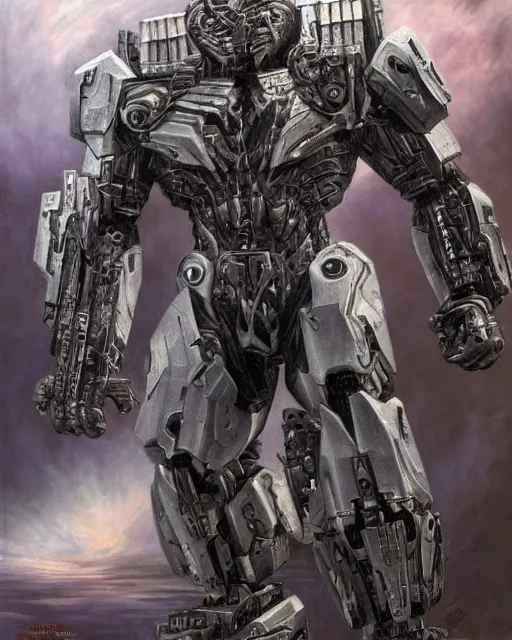 Image similar to megatron by frank franzetta, 4 k, hyper detailed