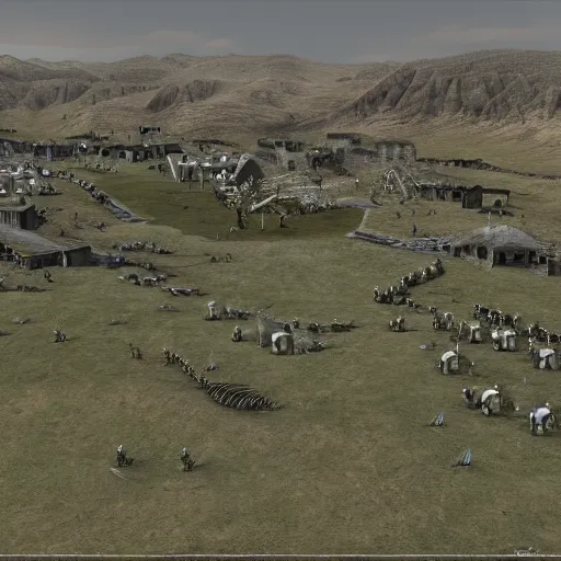 Image similar to mount & blade matte painting 4 k battle scene