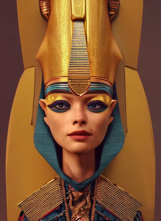 Image similar to an anthropomorphic beautiful female wizard of pharaoh portrait wearing robe, fine art, award winning, intricate, elegant, sharp focus, octane render, hyperrealistic, cinematic lighting, highly detailed, digital painting, 8 k concept art, art by jamie hewlett and z. w. gu, masterpiece, trending on artstation, 8 k