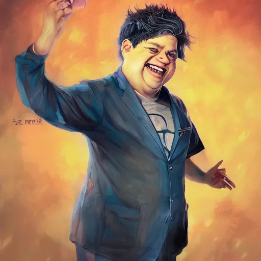 Image similar to An anime portrait of Patton Oswalt, by Stanley Artgerm Lau, WLOP, Rossdraws, James Jean, Andrei Riabovitchev, Marc Simonetti, and Sakimichan, tranding on artstation