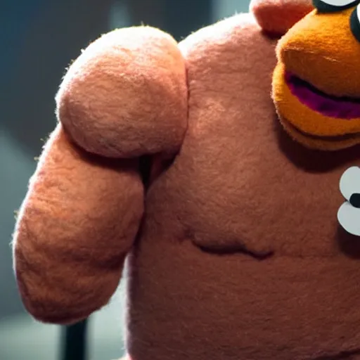 Prompt: dwayne johnson as a muppet. highly detailed felt. hyper real photo. 4 k.