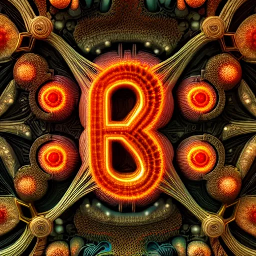 Image similar to ultra detailed scifi design of the the letter A in a generative 3D style, asymmetrical, fungal, intricate concept art, triadic color scheme, by alphonse mucha and Mandelbrot, octane render, 4k,