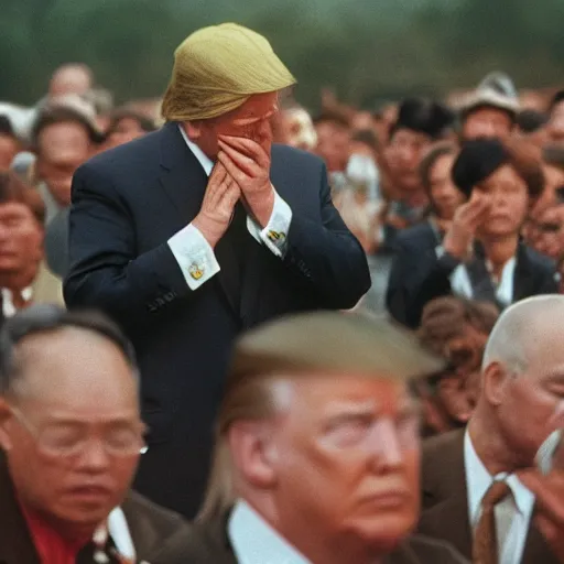 Prompt: trump crying during the vietnam war