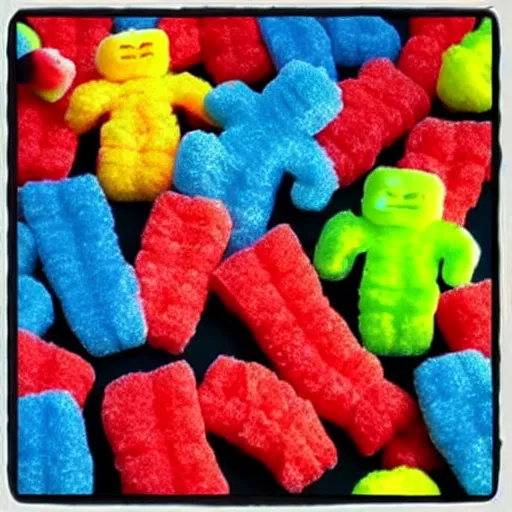 Prompt: sour patch!!!!!, power rangers