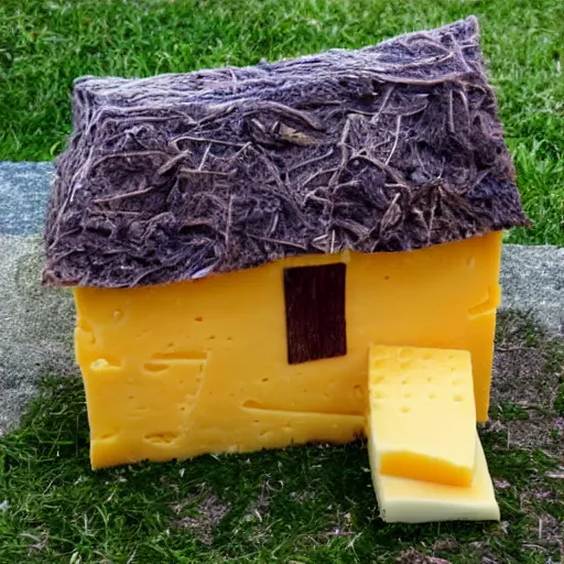 Image similar to house made out of cheese