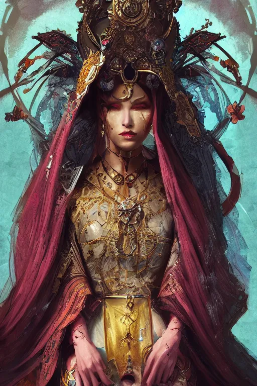 Image similar to the empress from major arcana character concept art, digital painting, mixed media, trending on artstation and deviantart, epic composition, magnum opus, highly detailed, 8 k