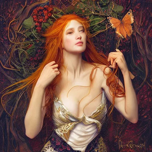 Image similar to amazing artgerm portrait of string - cheese - incident as a preraphaelite painting, collaboration with j. scott campbell and artgerm with edward burn jones