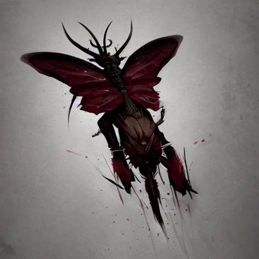 Prompt: demonic butterfly, greg rutkowski, trending on artstation