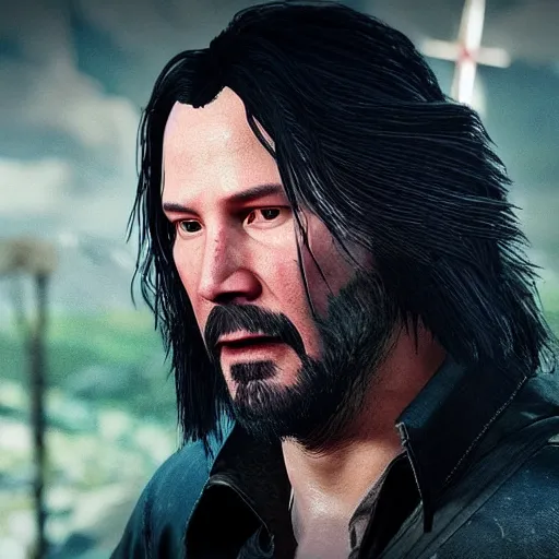 Image similar to Keanu reeves in the Witcher 3 4K detailed super realistic